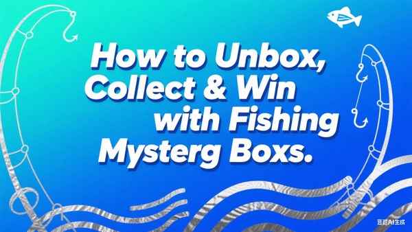 Fishing mystery box unboxing with collectible fishing lures and HapaBox rewards